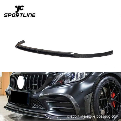 Carbon Fiber Front Spoiler Lip for Mercedes-Benz C205 A205 C43 AMG Sedan 2019-2021